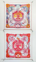 HM 26s Aloha Double Face 90x90cm Scarf Twill Silk 402756
