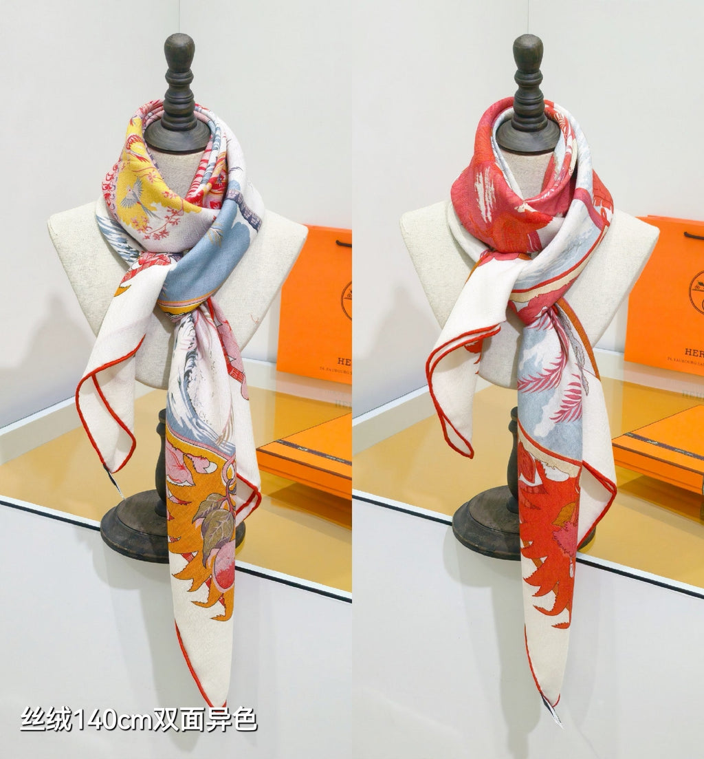 HM 26s Scarf 140 In Cashmere And Silk 411472