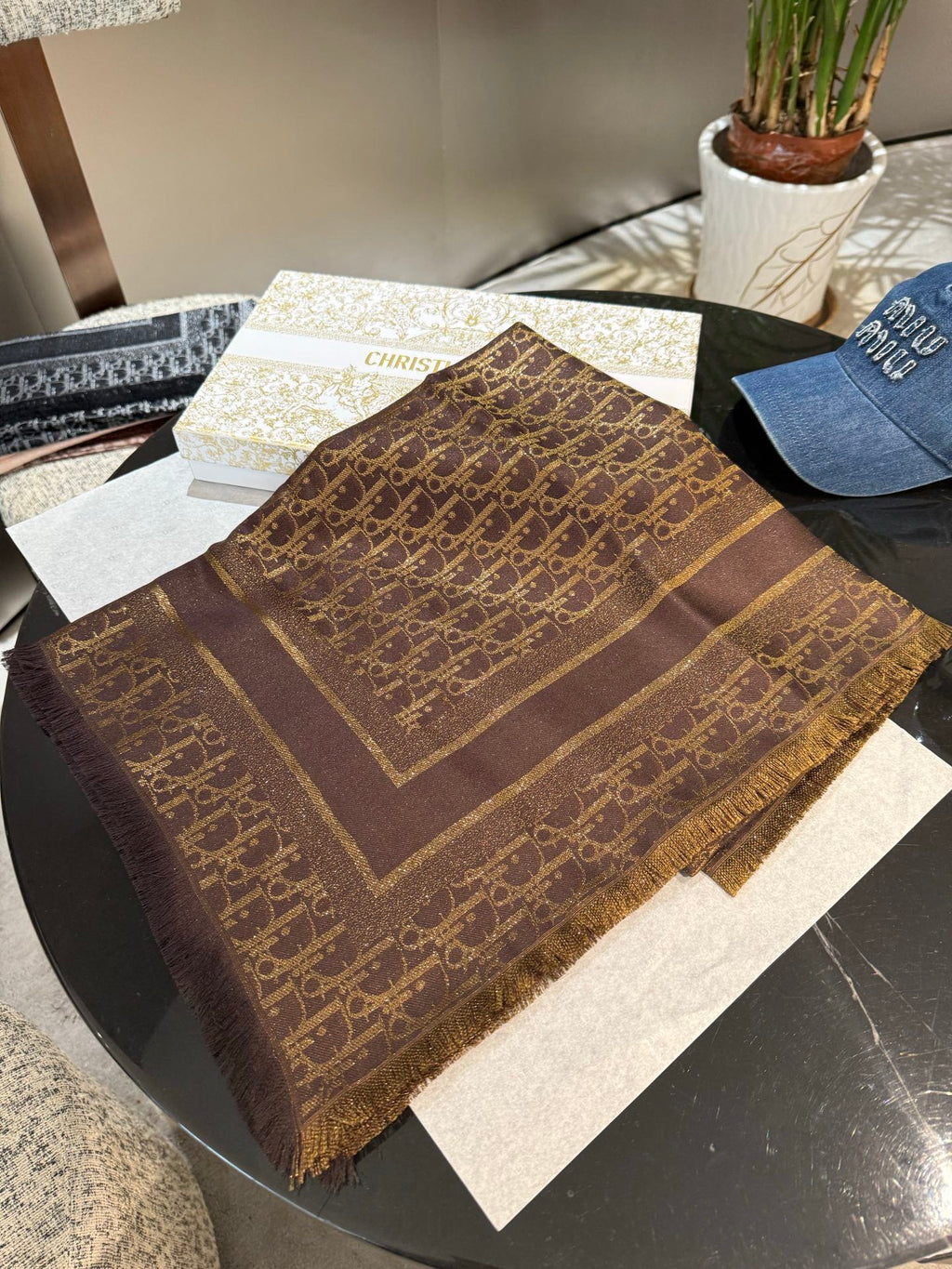 Dior 26s Scarf 140cm In Cashmere Silk 262320