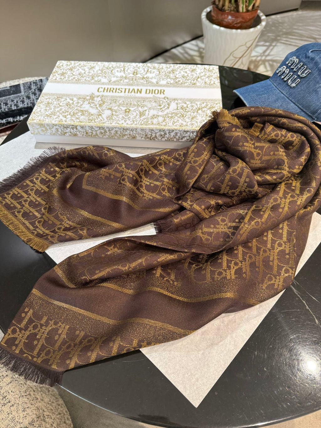Dior 26s Scarf 140cm In Cashmere Silk 262320