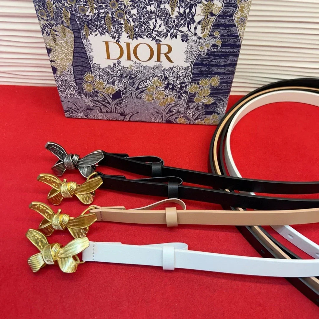 Dior 2026 Bow Belt 1.5cm Smooth Calfskin