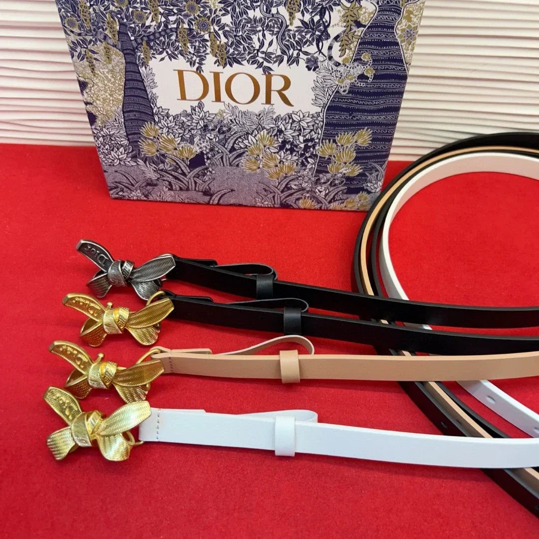 Dior 2026 Bow Belt 1.5cm Smooth Calfskin