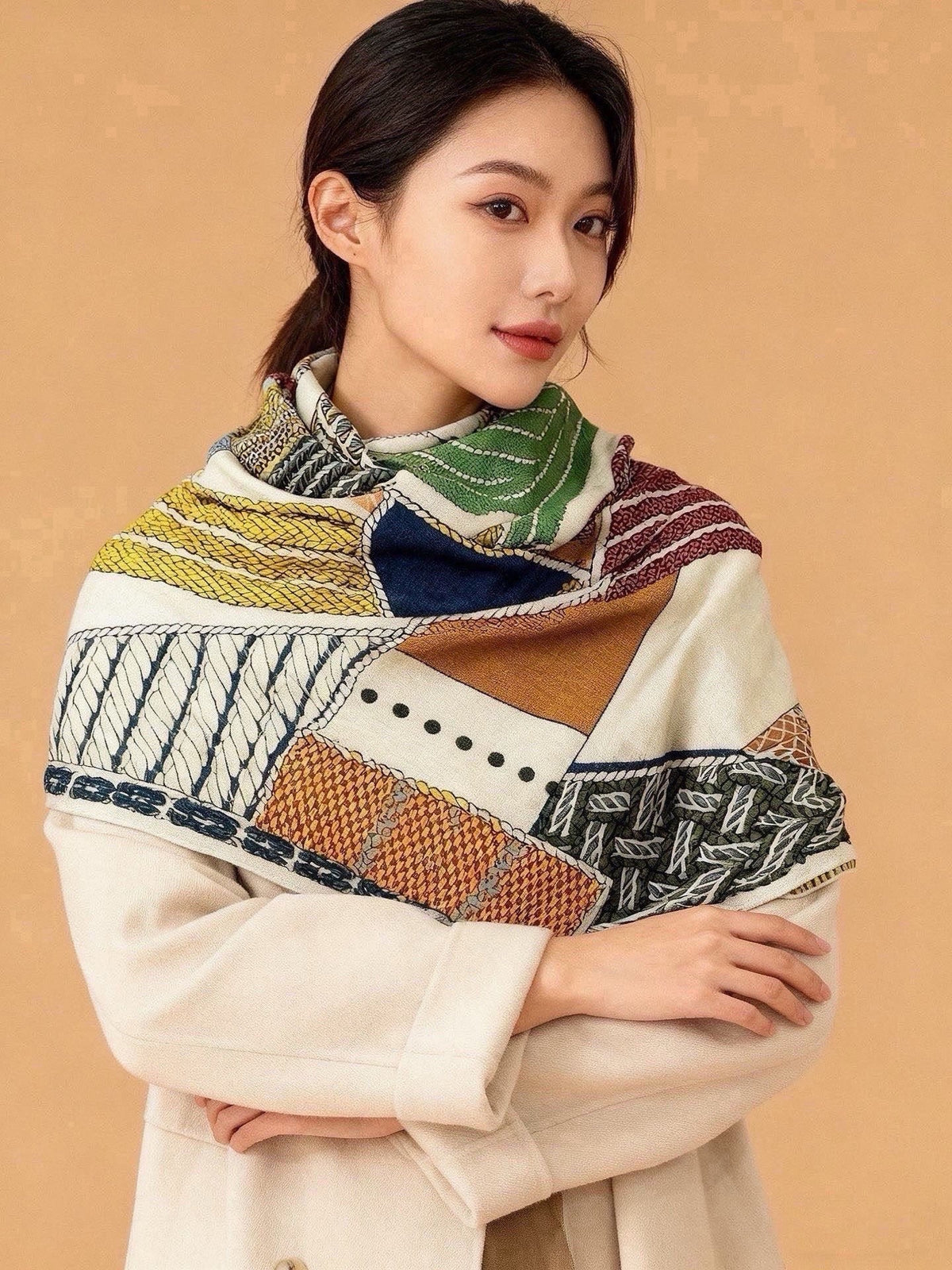 HM 26s Scarf 140 In Cashmere And Silk 426167