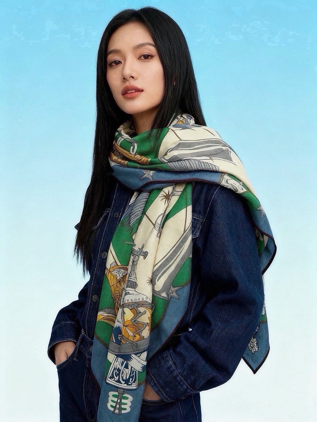 HM 26s Scarf 140 In Cashmere And Silk 216491