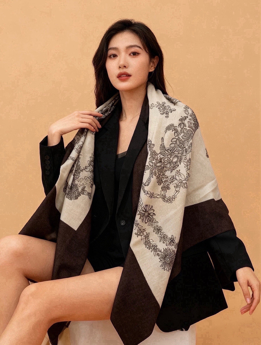 HM 26s Scarf 140 In Cashmere And Silk 216483
