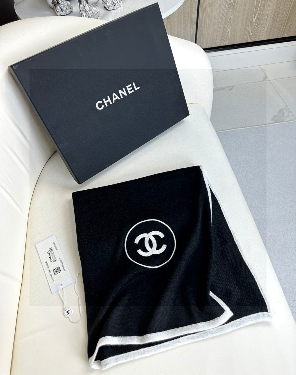 CC Scarf 200 CM In Black Cashmere And Silk 419965