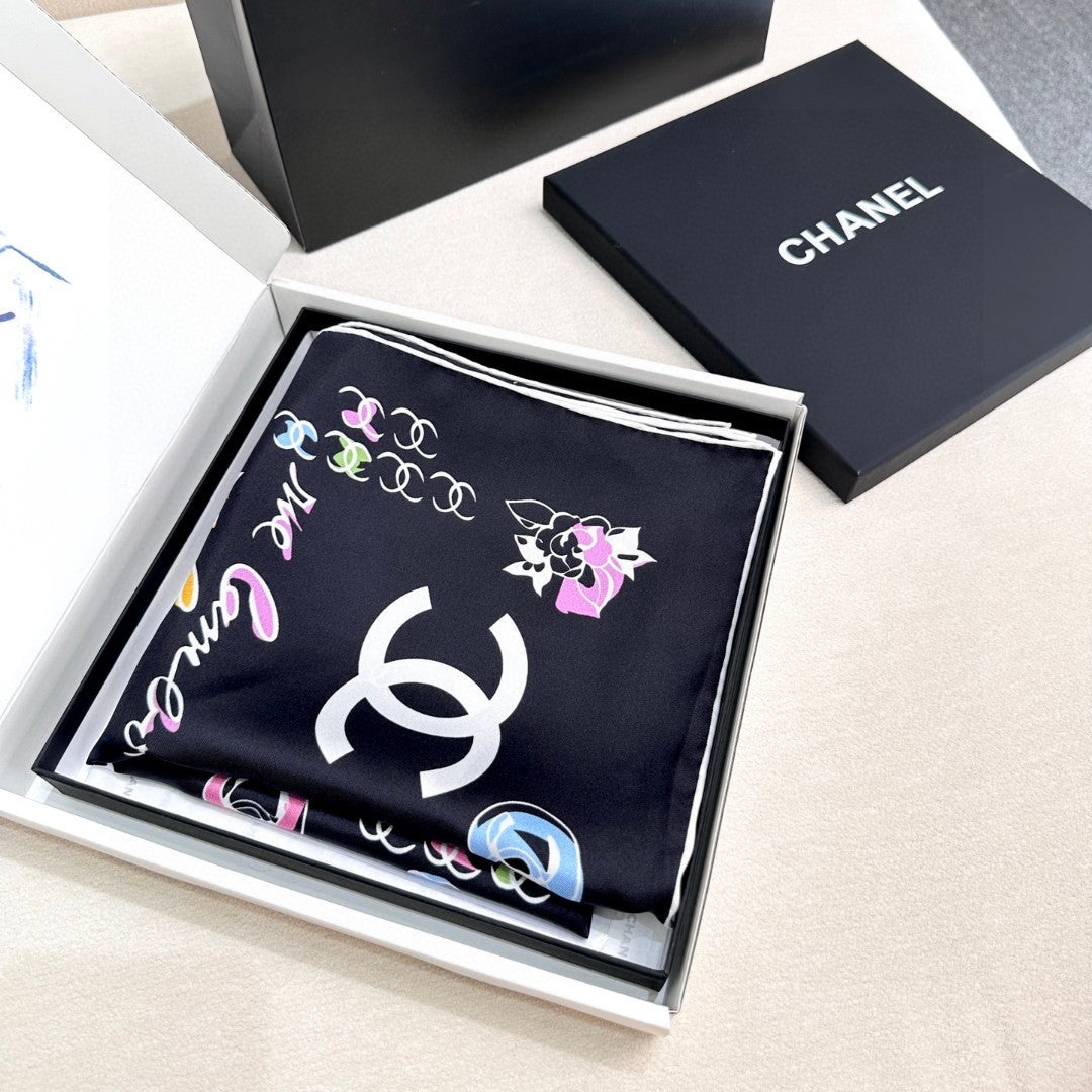 Chanel 26s Scarf 90 In Silk 304554