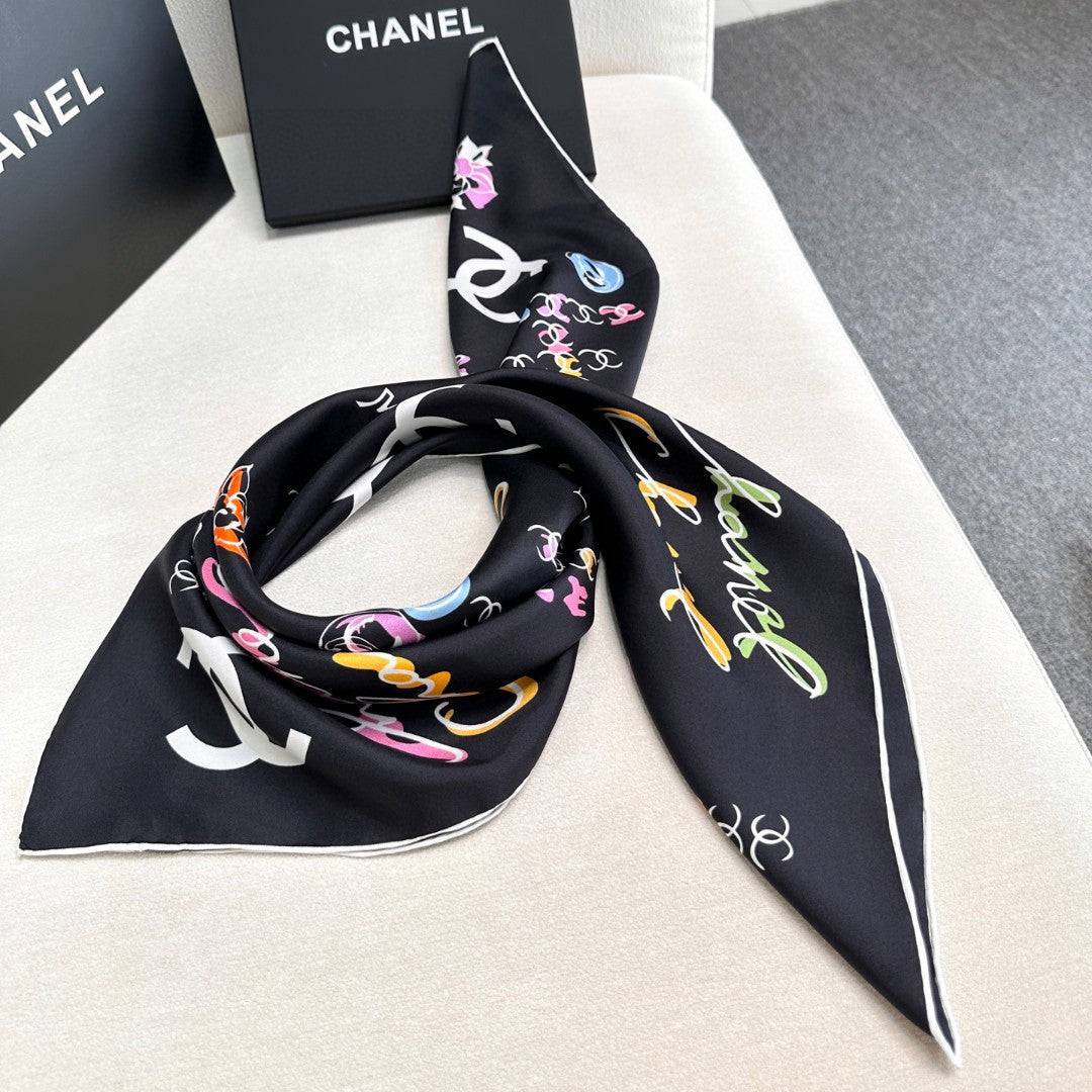 Chanel 26s Scarf 90 In Silk 304554