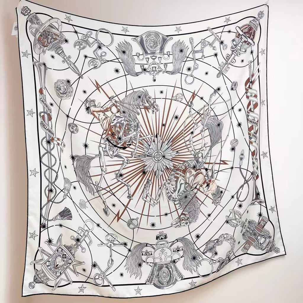 HM Creative Origins Scarf 135CM White Cashmere Silk 969434