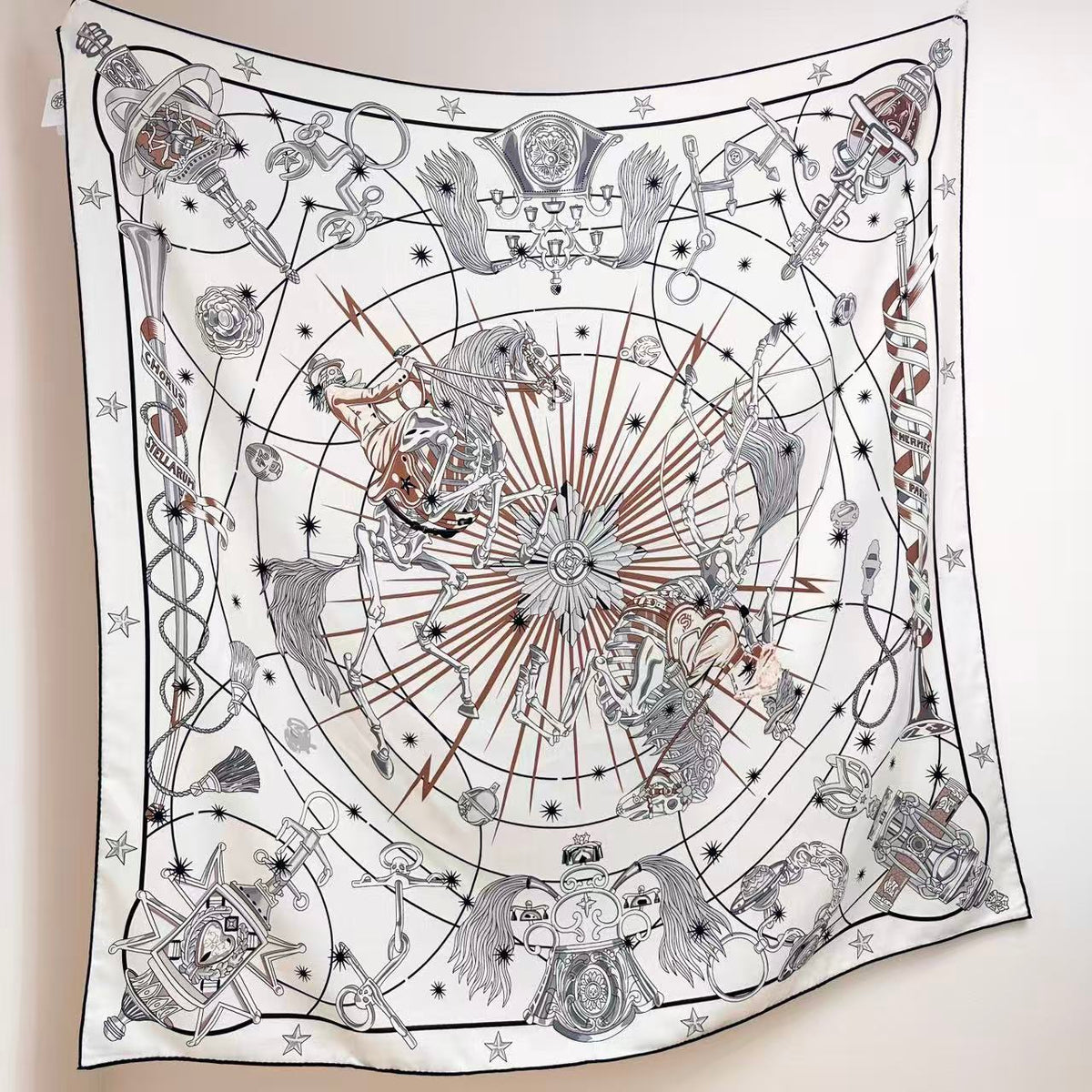 HM Creative Origins Scarf 135CM White Cashmere Silk 969434