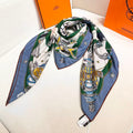 HM Creative Origins Scarf 135CM Blue White Cashmere Silk 969435