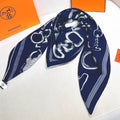 HM Creative Origins Scarf 135CM Blue Cashmere Silk 969423