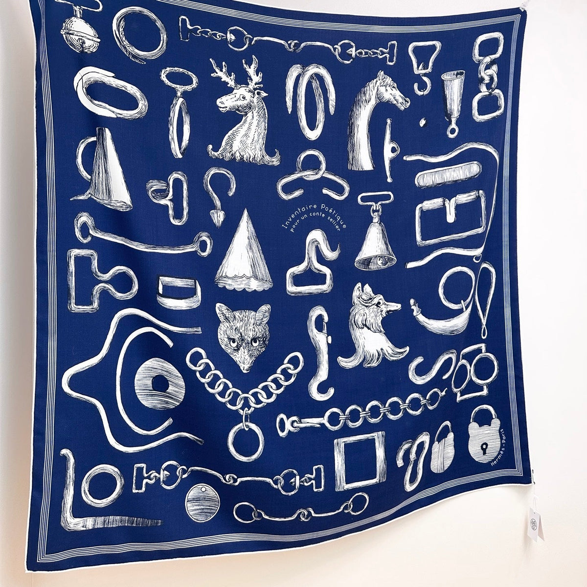 HM Creative Origins Scarf 135CM Blue Cashmere Silk 969423