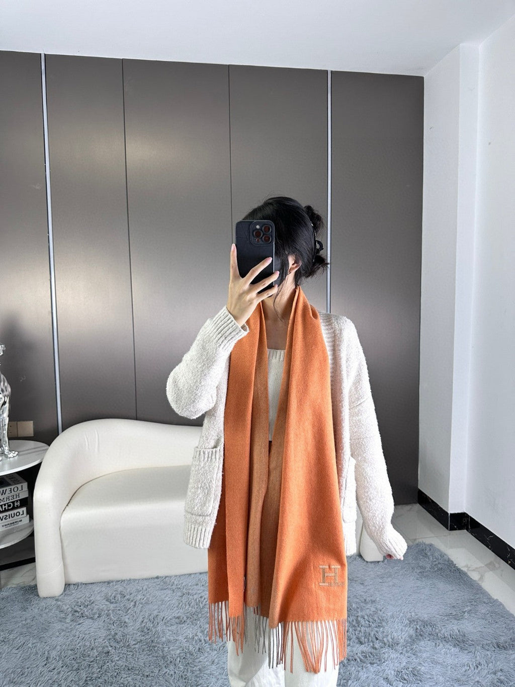 HM 26s Long Scarf 190 In Cashmere 309792