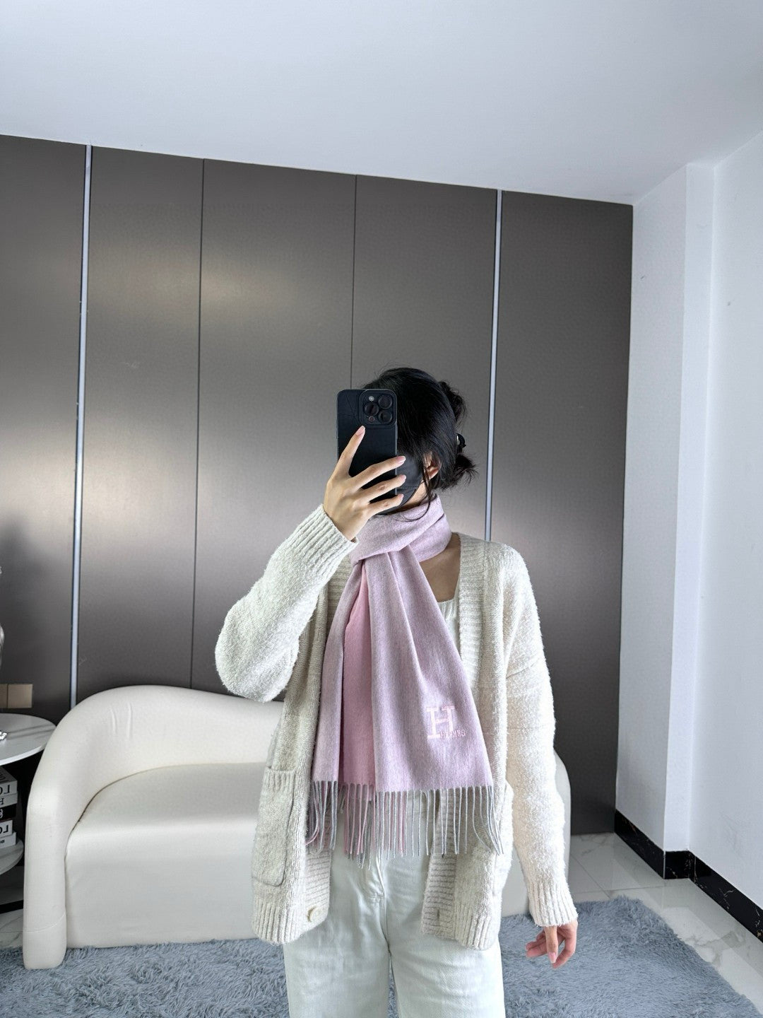 HM 26s Long Scarf 190 In Cashmere 309791
