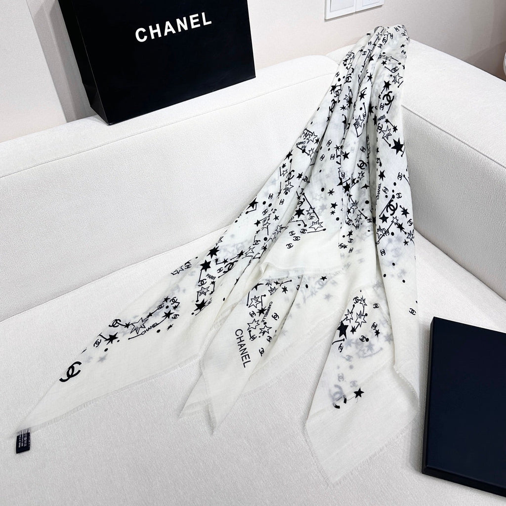 Chanel 26s Scarf 140 In Silk Cashmere 309773