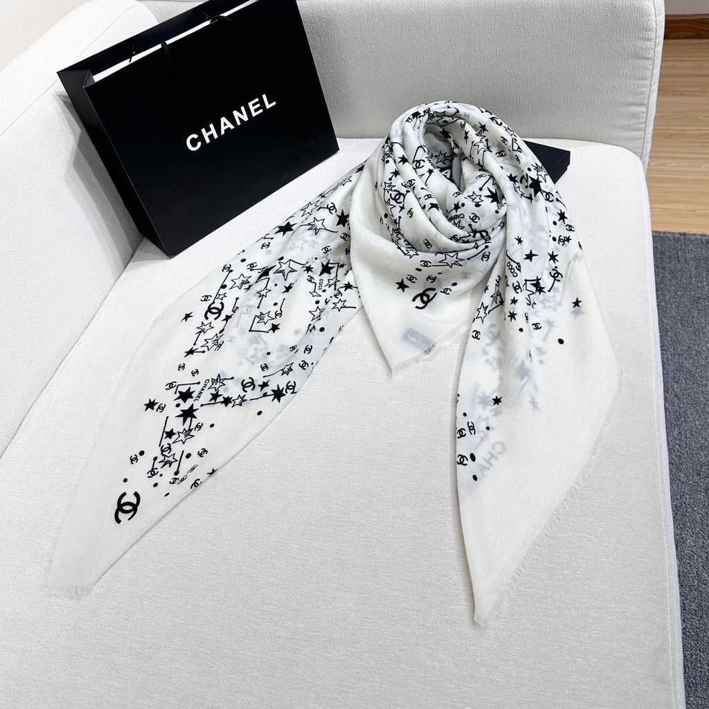 Chanel 26s Scarf 140 In Silk Cashmere 309773