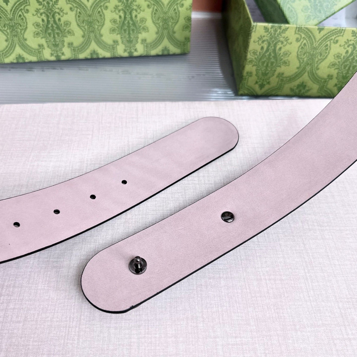 Gucci Horsebit 1955 Belt 4cm Black Pink Calfskin