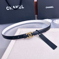 CC 26s 2cm Belt Black White Gold Calfskin