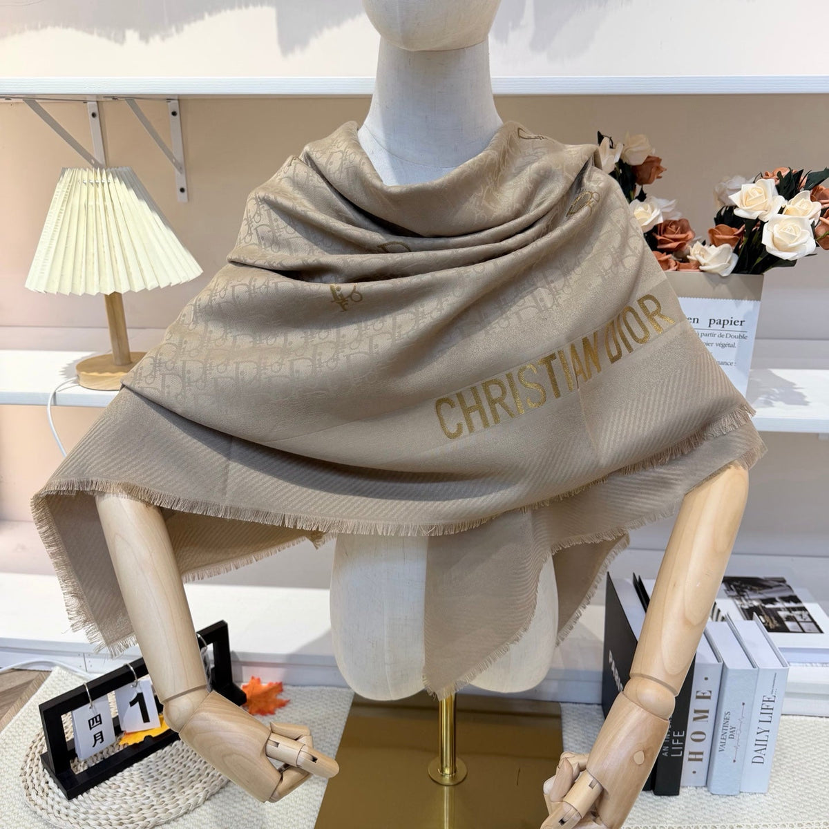 Dior 26s Scarf 140cm In Cashmere Silk 281271