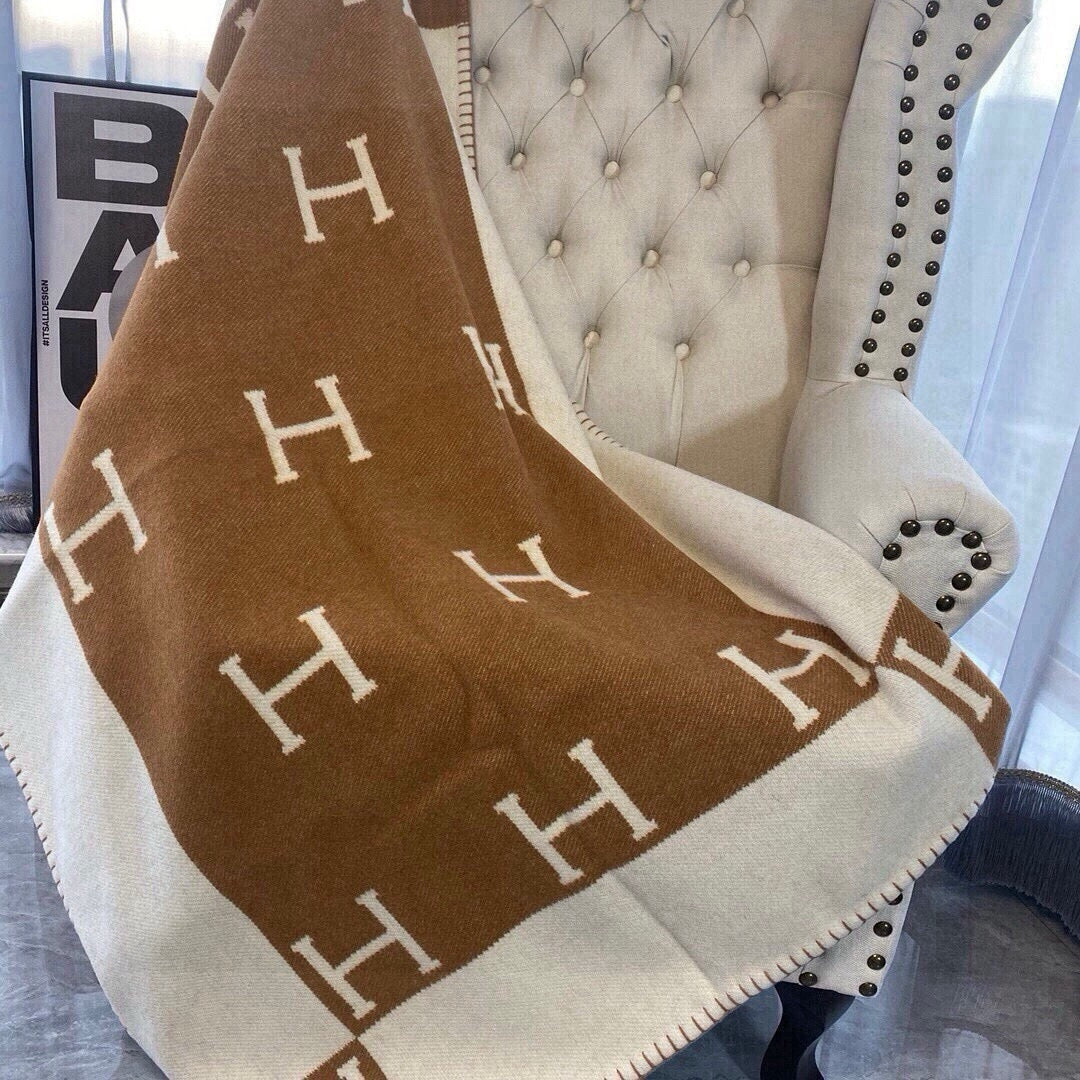 HM H Baby Blanket Brown Beige Wool Cashmere 499705