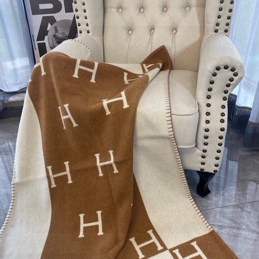 HM H Baby Blanket Brown Beige Wool Cashmere 499705