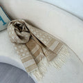 CD  Double-Sided Scarf 200cm Beige Cashmere 150402