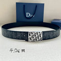 Dior 2026 Oblique Plaque Buckle Belt 40mm Leather