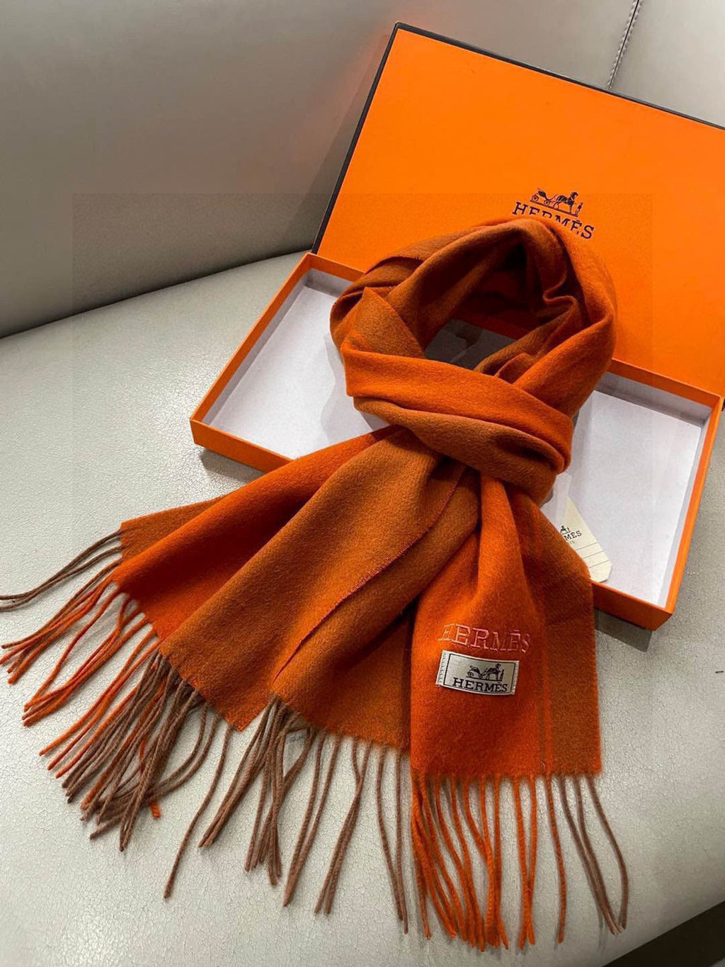 HM 26ss Scarf 180*30cm Orange Cashmere 168151