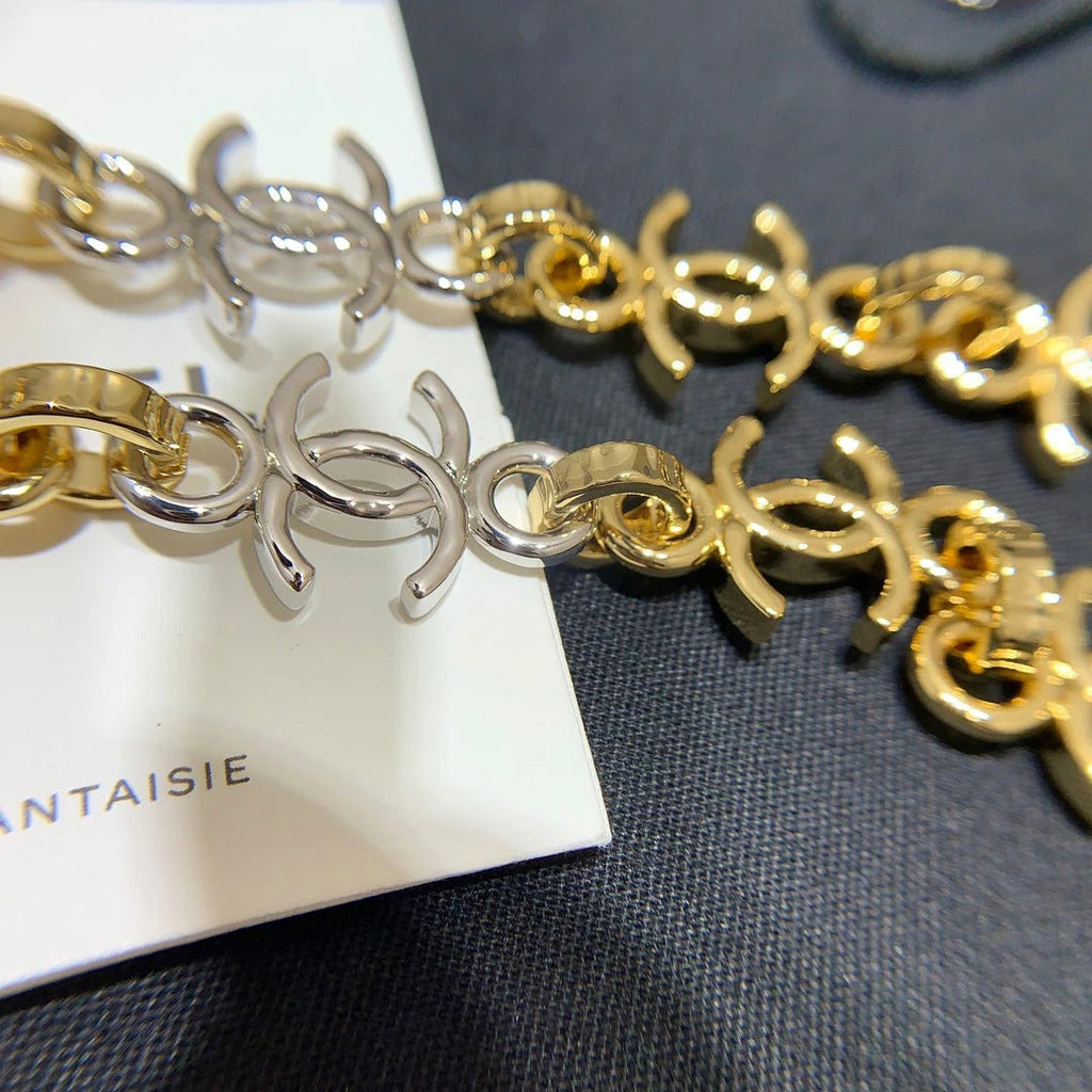 Chanel 2026 Gold and Silver Two-Tone Chain Double C Small Necklace Choker
