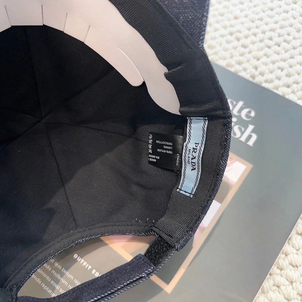 Prada Denim Triangle Baseball Cap