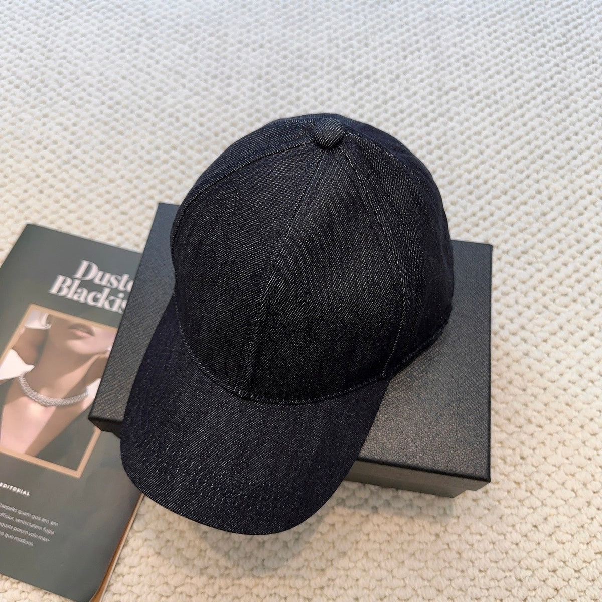 Prada Denim Triangle Baseball Cap