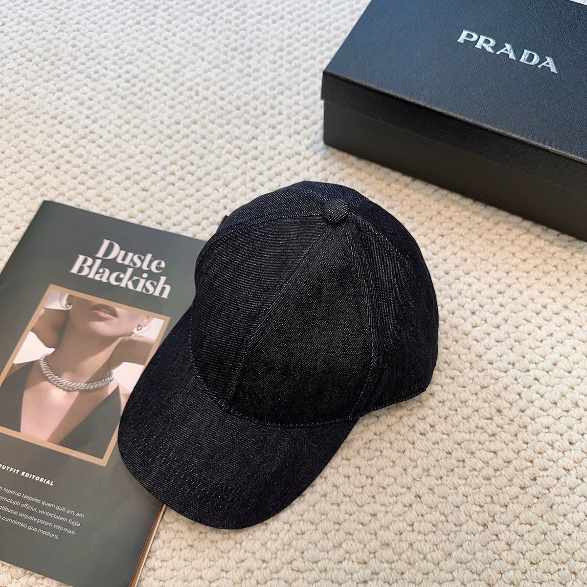 Prada Denim Triangle Baseball Cap