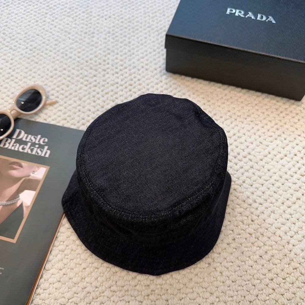 Prada Denim Triangle Bucket Hat 299816