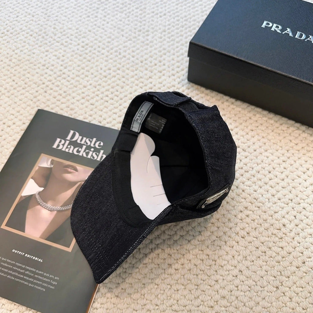 Prada Denim Triangle Baseball Cap