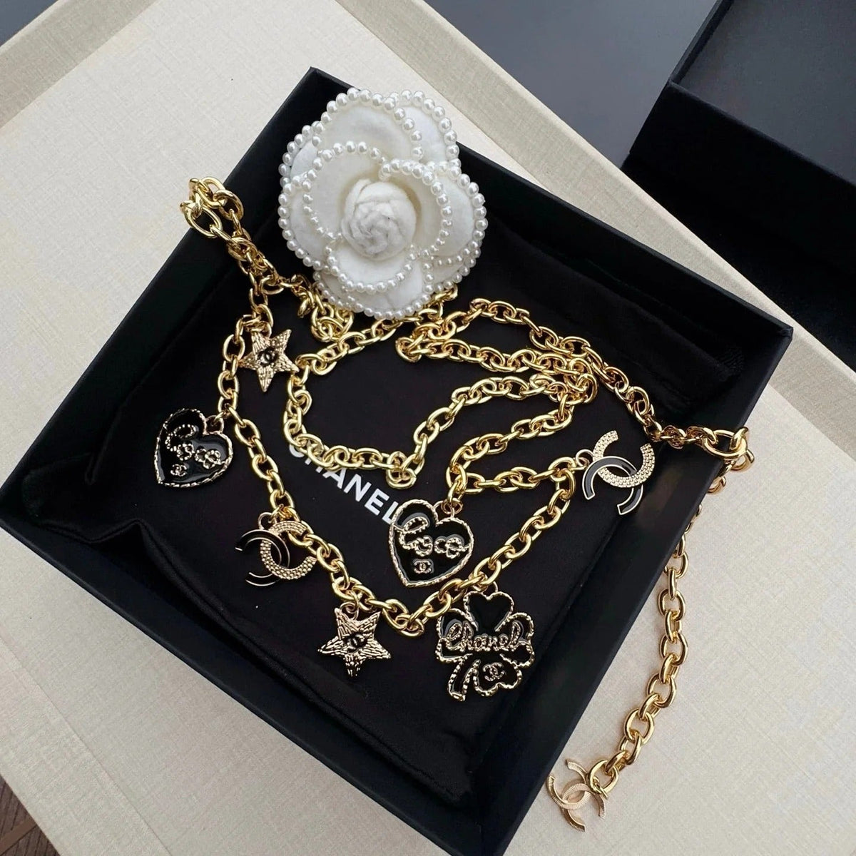 Chanel 2026 Heart Lucky Clover Charm Chain Belt 200770