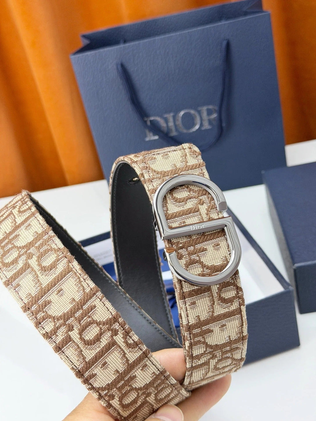 Dior 2026 Oblique Reversible Belt 35mm Canvas