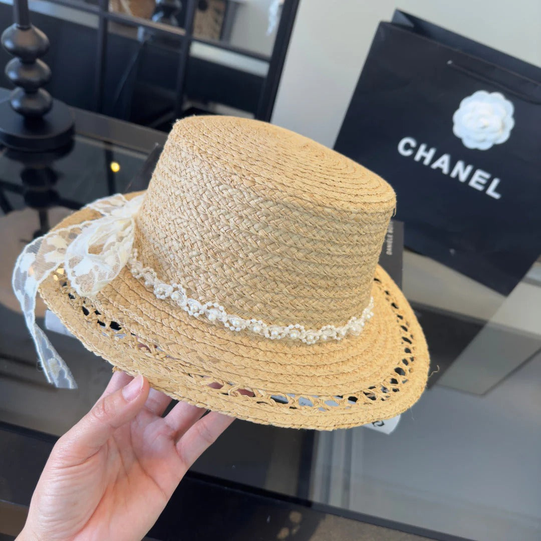 Chanel Bow-tie Straw Hat 279626