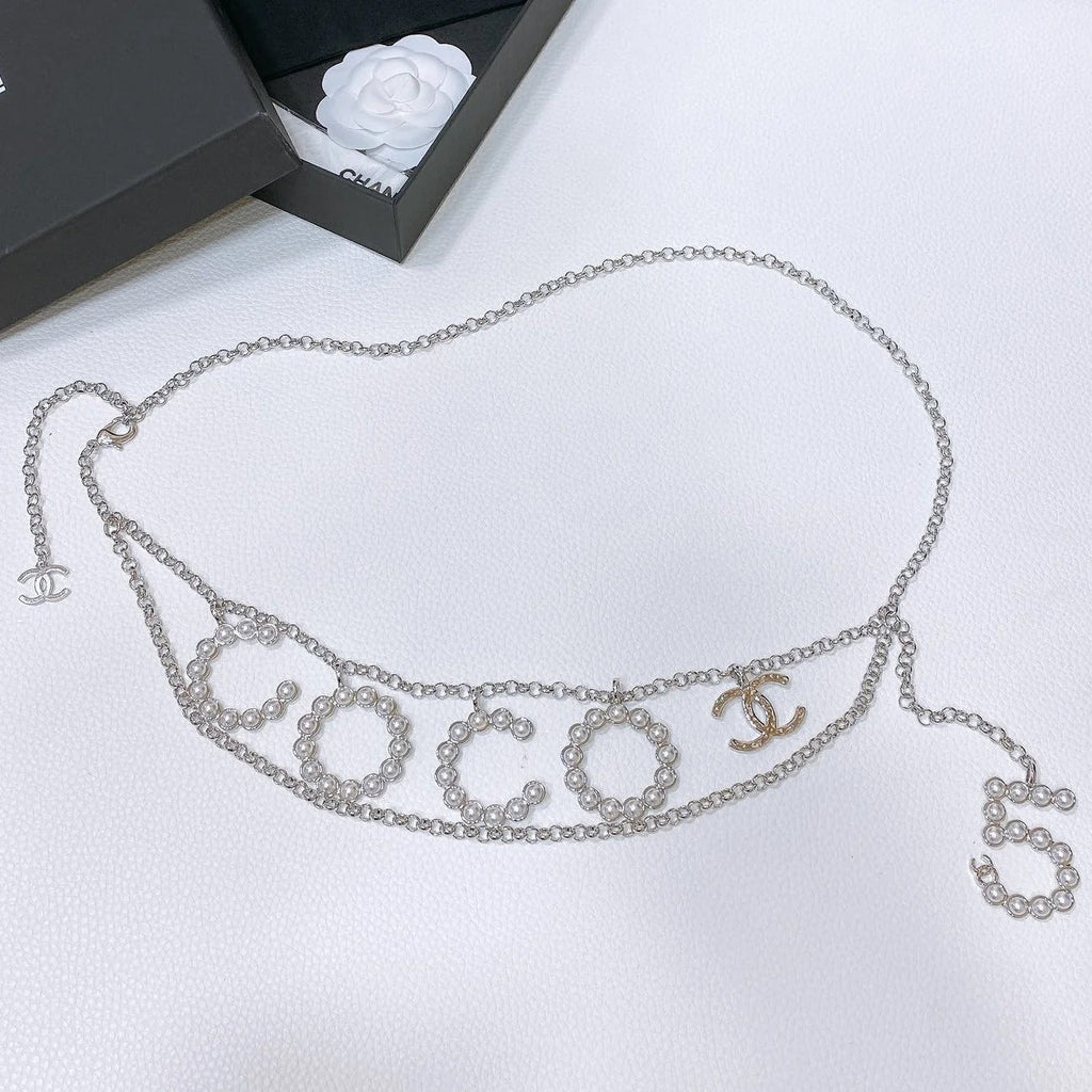 Chanel 2026 Pearl-Embellished Layered Chain Belt