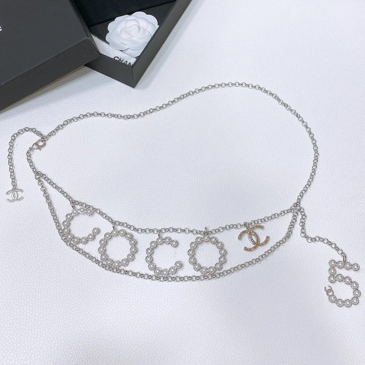 Chanel 2026 Pearl-Embellished Layered Chain Belt