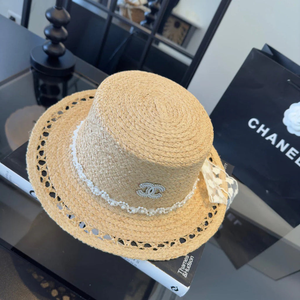 Chanel Bow-tie Straw Hat 279626