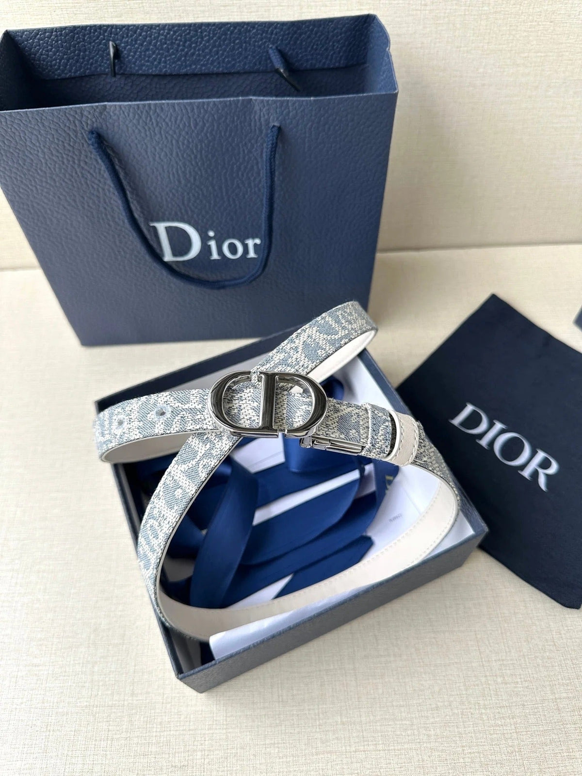 Dior 2026 30 Montaigne Reversible Belt 20mm Canvas