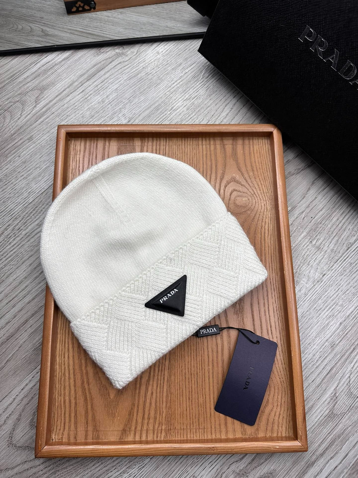 BEANIE HAT IN WHITE WOOL AND RABBIT FUR 436399