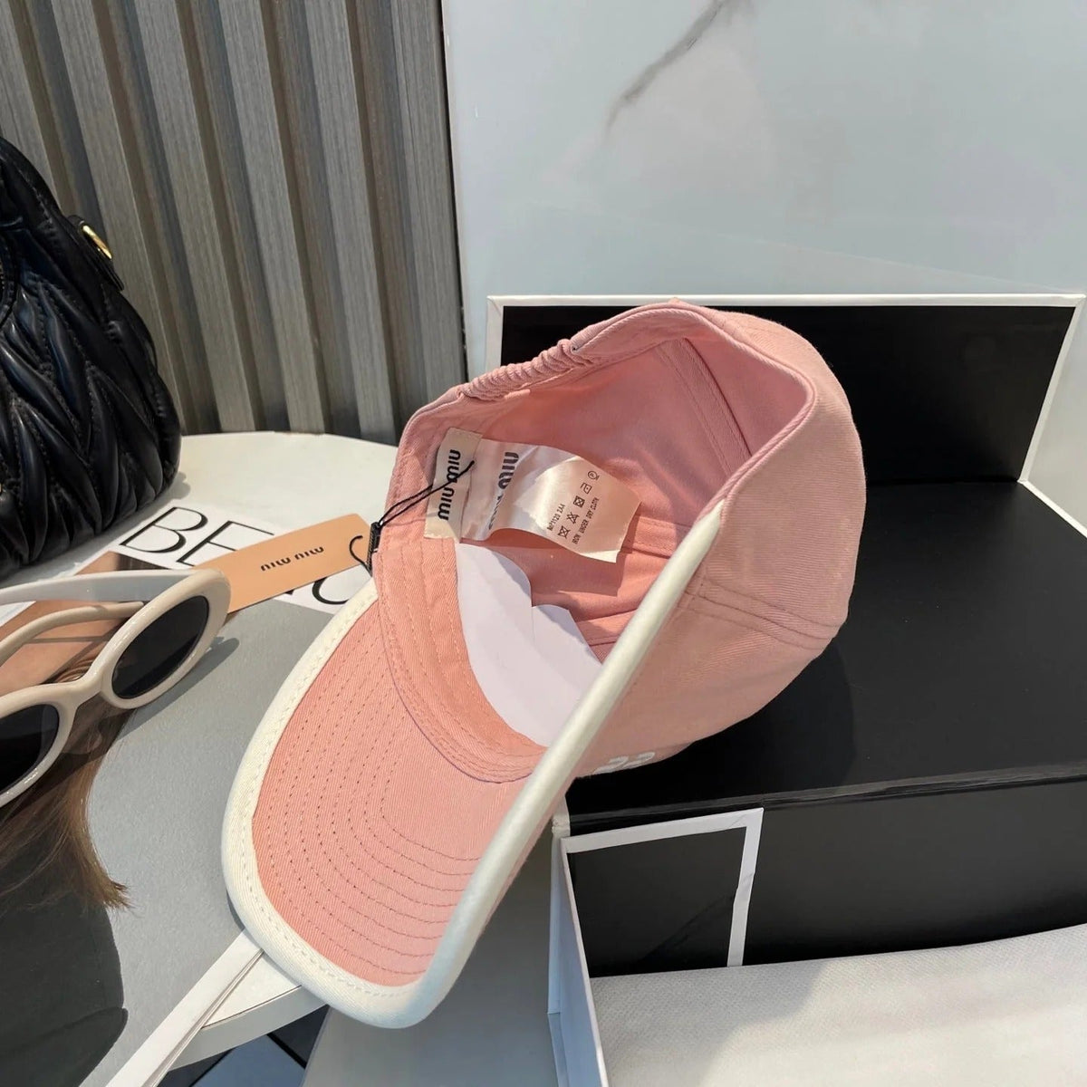 MM BASEBALL CAP IN PEACHY PINK FABRIC STYLE 8