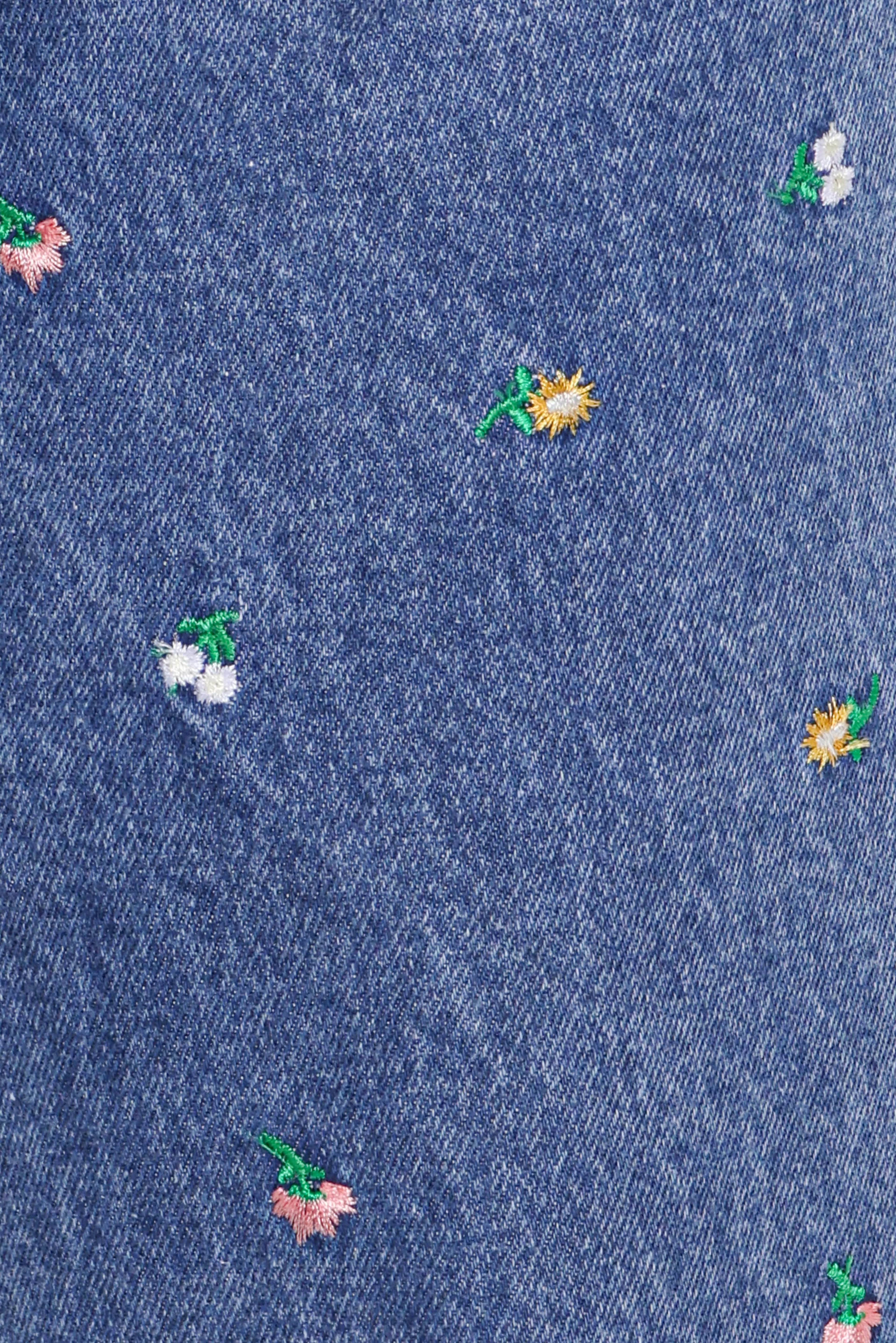 Kendall Straight Leg Jeans - Embroidery Medium Wash