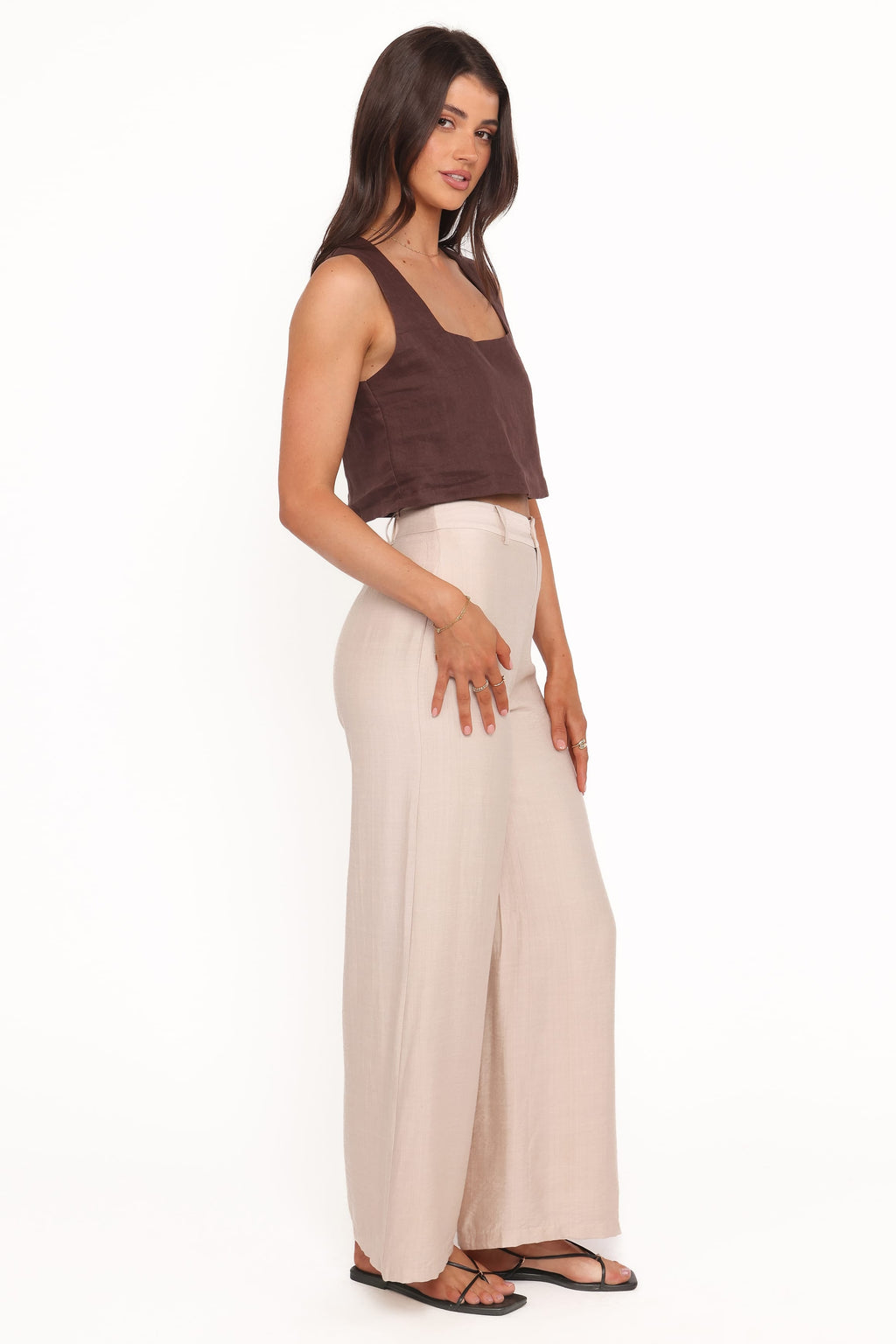 Lauren Wide Leg Pant - Beige