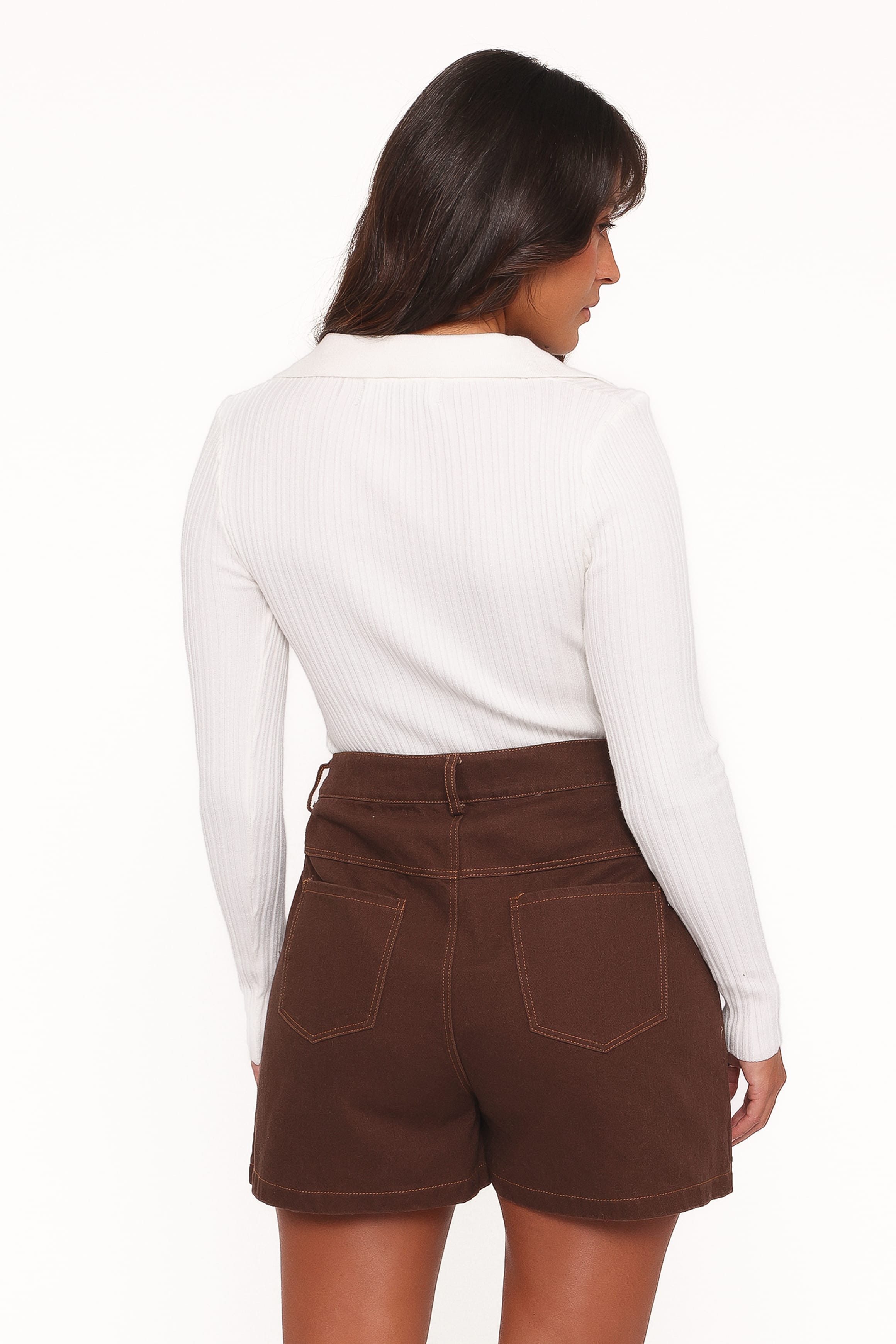 Presley Denim Skort - Dark Brown