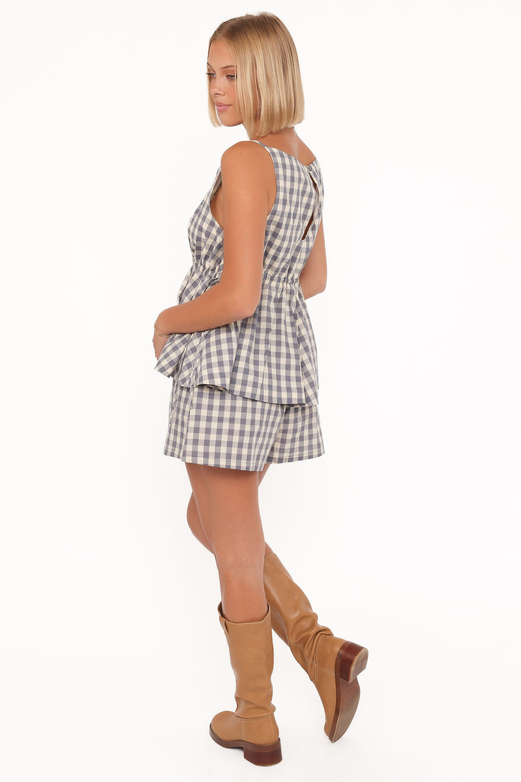 Rory Shorts - Slate Blue Gingham