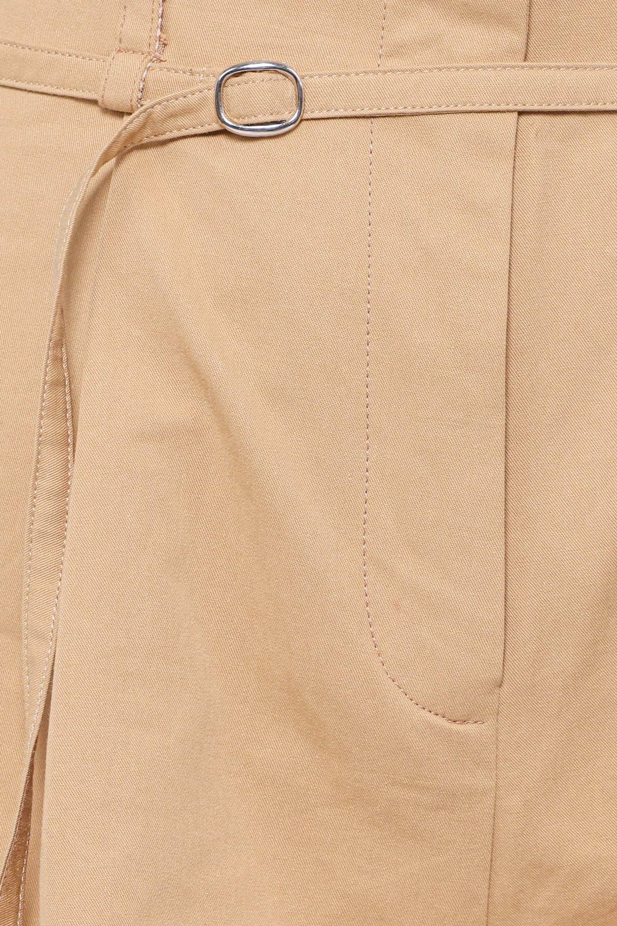 Winona Pleated Front Tailored Long Short - Taupe