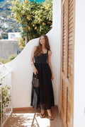 Alva Midi Dress - Black Broderie
